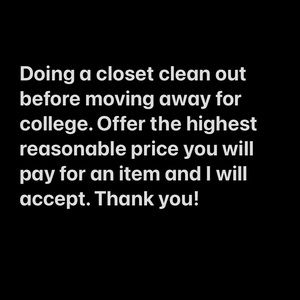 Closet clean out sale